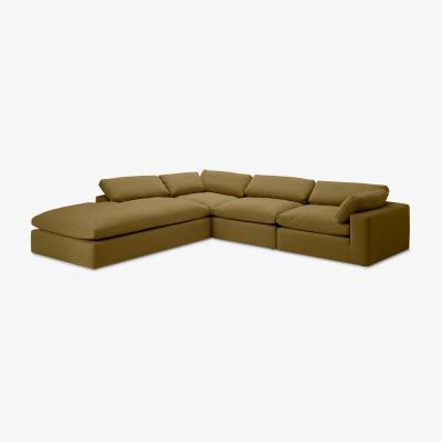 Made.com Samona Left Hand Facing Full Corner Sofa, Latte Cotton & Linen Mix