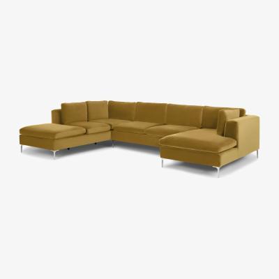 Made.com Monterosso Left Hand Facing Corner Sofa, Mustard Velvet
