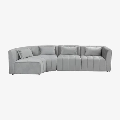 My Furniture Essen Left Hand Curved Corner Sofa – Dove Grey