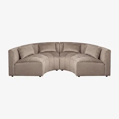 My Furniture Essen 2 x Curved Corner Sofa Taupe