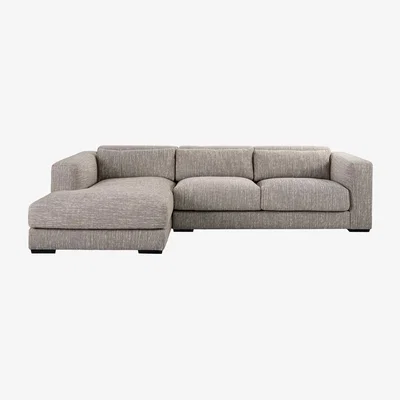 My Furniture Dolce Corner Sofa Left Hand Dark Taupe Linen 