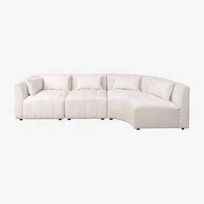 My Furniture Essen Right Hand Curved Corner Sofa – Cream Chenille