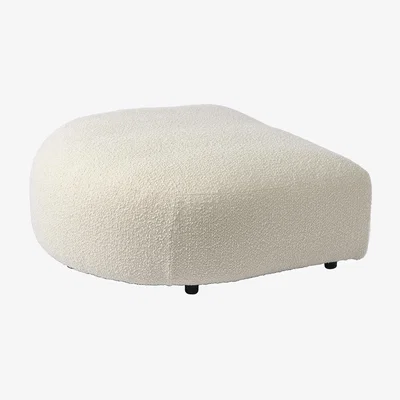 Made in Design A-Round-U Modular sofa textile beige / Right pouf module - Bouclé - Pols Potten