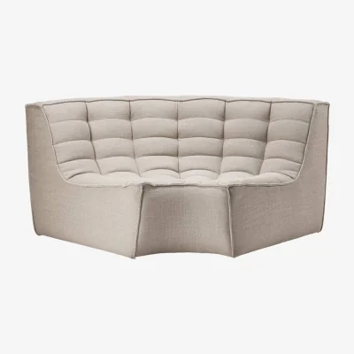 Made in Design N701 Sofa UK Version textile beige / UK Version - 90° rounded corner Unit - L 120 cm - Ethnicraft