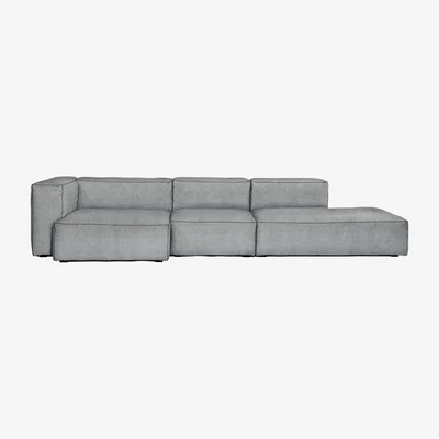 Made in Design Soft Mags Corner sofa - / L 314 cm - Left armrest by Hay Grey