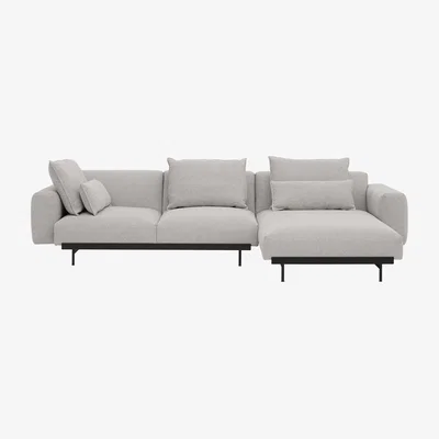 Made in Design In Situ n°6 Corner sofa textile grey / 3 seats - 297 x 169 cm - Muuto