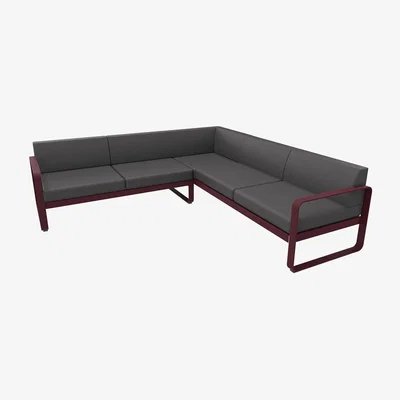 Made in Design Bellevie Corner sofa - / No. 2 A - 229 x 235 cm - Graphite grey fabric by Fermob Grey