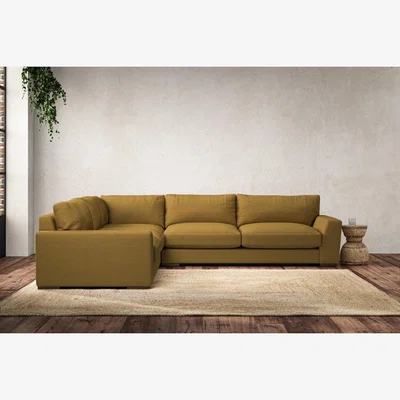 Nkuku Nkuku Guddu Left Hand Corner Sofa | Make To Order | Large | Recycled Cotton Ochre