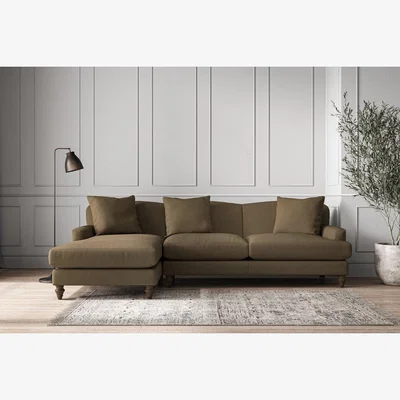 Nkuku Nkuku Deni Left Hand Chaise Sofa | Make To Order | Large | Brera Linen Chestnut