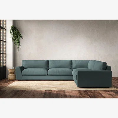 Nkuku Nkuku Guddu Right Hand Corner Sofa | Make To Order | Grand | Recycled Cotton Airforce