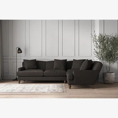 Nkuku Nkuku Deni Right Hand Corner Sofa | Make To Order | Large | Brera Linen Espresso