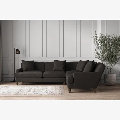 Nkuku Nkuku Deni Right Hand Corner Sofa | Make To Order | Super Grand | Brera Linen Espresso