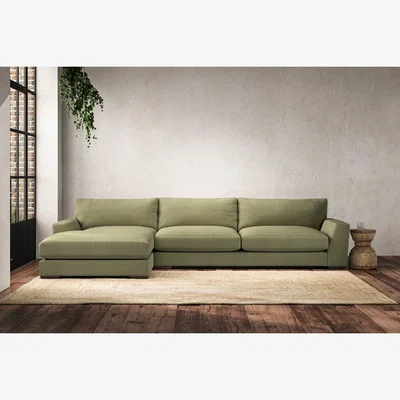Nkuku Nkuku Guddu Left Hand Chaise Sofa | Make To Order | Grand | Brera Linen Sage