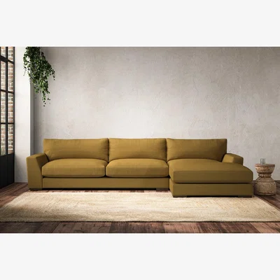 Nkuku Nkuku Guddu Right Hand Chaise Sofa | Make To Order | Grand | Recycled Cotton Ochre