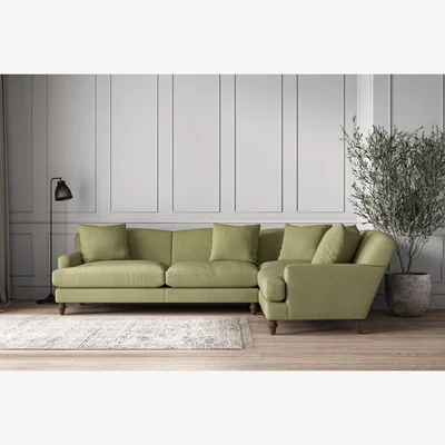 Nkuku Nkuku Deni Right Hand Corner Sofa | Make To Order | Grand | Brera Linen Sage
