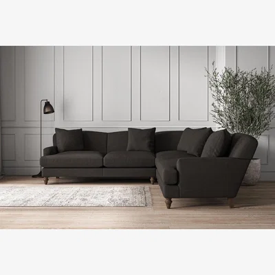 Nkuku Nkuku Deni Corner Sofa | Make To Order | Large | Brera Linen Espresso