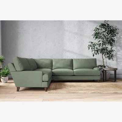 Nkuku Nkuku Marri Corner Sofa | Make To Order | Grand | Brera Linen Jade