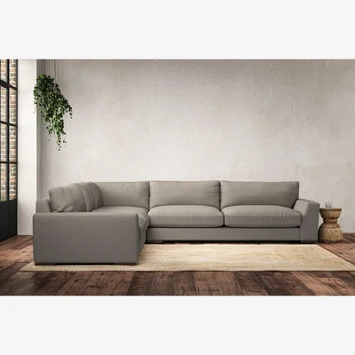 Nkuku Nkuku Guddu Left Hand Corner Sofa | Make To Order | Grand | Recycled Cotton Flax