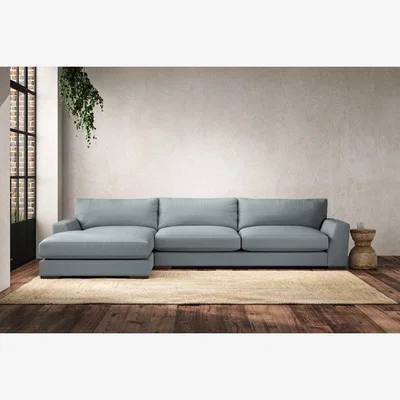 Nkuku Nkuku Guddu Left Hand Chaise Sofa | Make To Order | Grand | Recycled Cotton Horizon