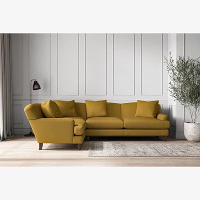 Nkuku Nkuku Deni Left Hand Corner Sofa | Make To Order | Large | Recycled Cotton Ochre