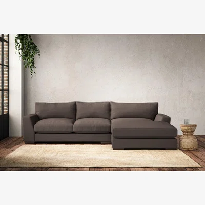 Nkuku Nkuku Guddu Right Hand Chaise Sofa | Make To Order | Medium | Recycled Cotton Mocha
