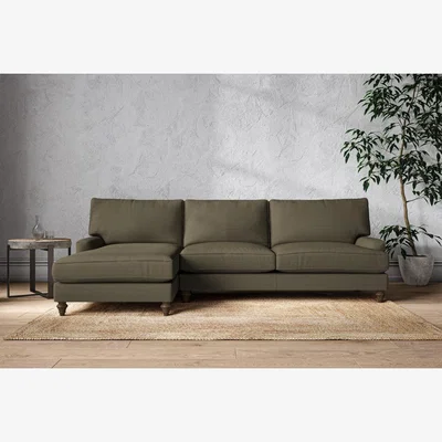 Nkuku Nkuku Marri Left Hand Chaise Sofa | Make To Order | Grand | Recycled Cotton Fatigue