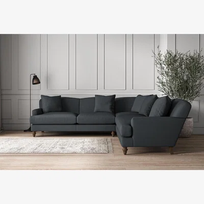 Nkuku Nkuku Deni Corner Sofa | Make To Order | Large | Recycled Cotton Thunder