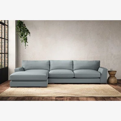Nkuku Nkuku Guddu Left Hand Chaise Sofa | Make To Order | Large | Recycled Cotton Horizon