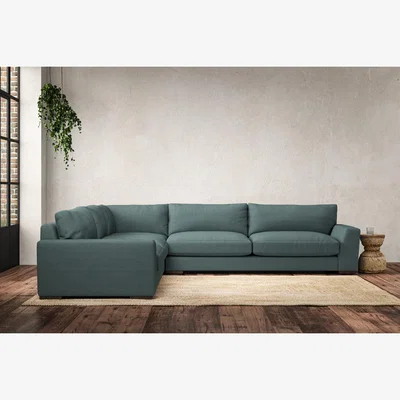 Nkuku Nkuku Guddu Left Hand Corner Sofa | Make To Order | Grand | Recycled Cotton Airforce