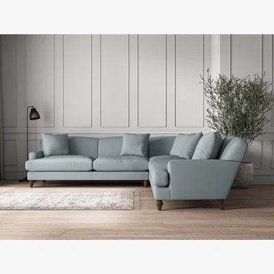 Nkuku Nkuku Deni Corner Sofa | Make To Order | Grand | Recycled Cotton Horizon