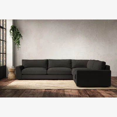 Nkuku Nkuku Guddu Right Hand Corner Sofa | Make To Order | Grand | Brera Linen Espresso