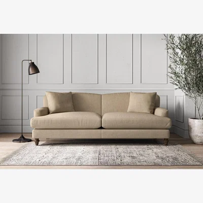 Nkuku Nkuku Deni Sofa | Make To Order | Grand | Brera Linen Pebble