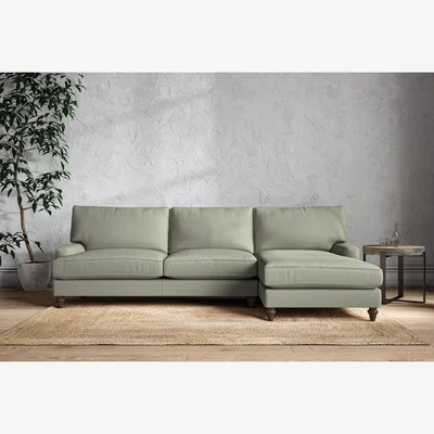 Nkuku Nkuku Marri Right Hand Chaise Sofa | Make To Order | Grand | Recycled Cotton Seaspray