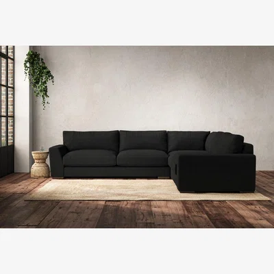 Nkuku Nkuku Guddu Right Hand Corner Sofa | Make To Order | Large | Brera Linen Charcoal