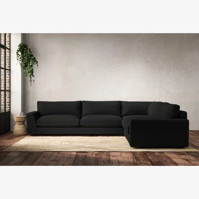 Nkuku Nkuku Guddu Right Hand Corner Sofa | Make To Order | Grand | Brera Linen Charcoal