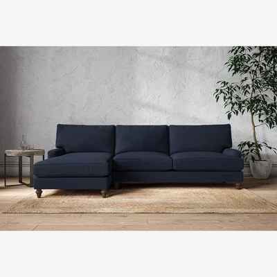 Nkuku Nkuku Marri Left Hand Chaise Sofa | Make To Order | Grand | Brera Linen Indigo