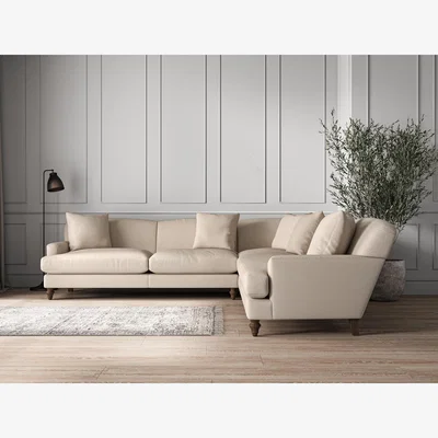 Nkuku Nkuku Deni Corner Sofa | Make To Order | Grand | Recycled Cotton Natural