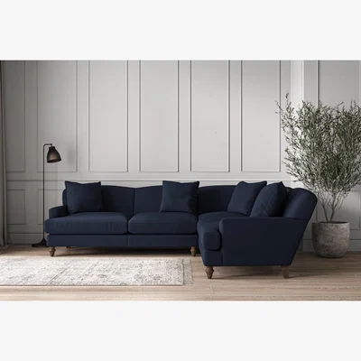 Nkuku Nkuku Deni Right Hand Corner Sofa | Make To Order | Super Grand | Brera Linen Indigo