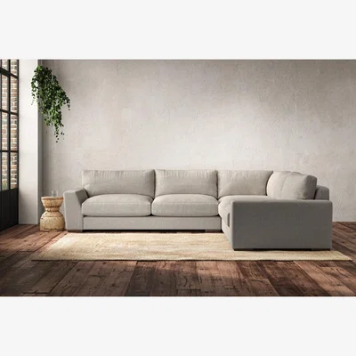 Nkuku Nkuku Guddu Right Hand Corner Sofa | Make To Order | Large | Brera Linen Natural