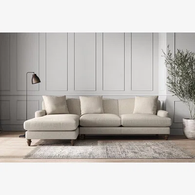 Nkuku Nkuku Deni Left Hand Chaise Sofa | Make To Order | Large | Brera Linen Natural