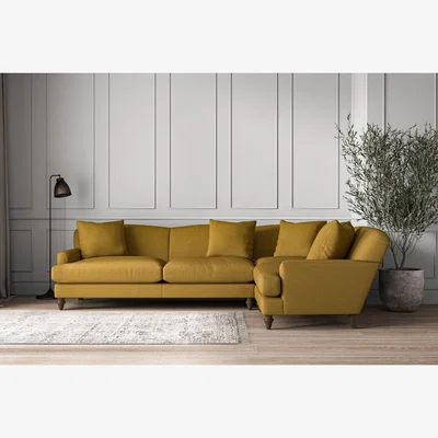 Nkuku Nkuku Deni Right Hand Corner Sofa | Make To Order | Grand | Recycled Cotton Ochre