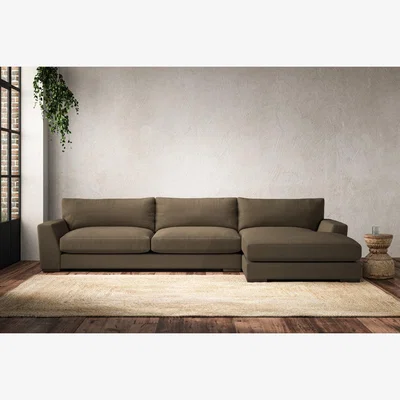 Nkuku Nkuku Guddu Right Hand Chaise Sofa | Make To Order | Grand | Brera Linen Chestnut