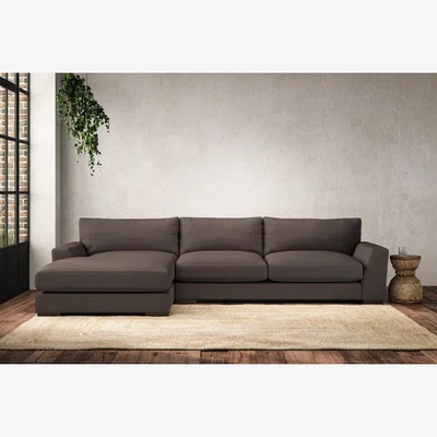 Nkuku Nkuku Guddu Left Hand Chaise Sofa | Make To Order | Large | Recycled Cotton Mocha