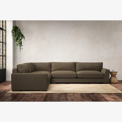 Nkuku Nkuku Guddu Left Hand Corner Sofa | Make To Order | Grand | Brera Linen Chestnut