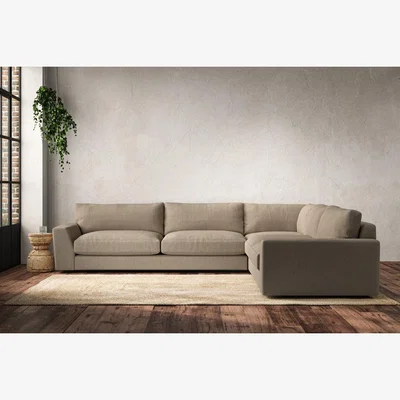 Nkuku Nkuku Guddu Right Hand Corner Sofa | Make To Order | Grand | Brera Linen Pebble
