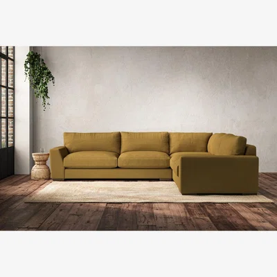 Nkuku Nkuku Guddu Right Hand Corner Sofa | Make To Order | Large | Recycled Cotton Ochre