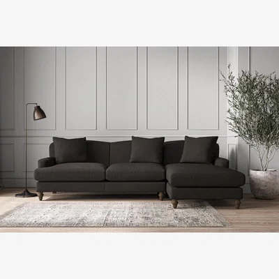 Nkuku Nkuku Deni Right Hand Chaise Sofa | Make To Order | Large | Brera Linen Espresso