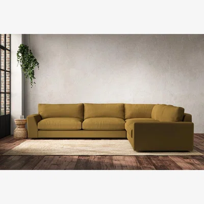 Nkuku Nkuku Guddu Right Hand Corner Sofa | Make To Order | Grand | Recycled Cotton Ochre