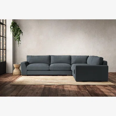Nkuku Nkuku Guddu Right Hand Corner Sofa | Make To Order | Large | Brera Linen Dusk