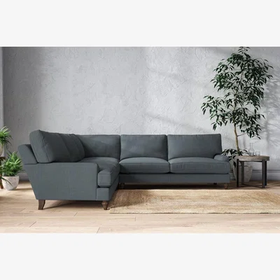 Nkuku Nkuku Marri Corner Sofa | Make To Order | Grand | Brera Linen Dusk